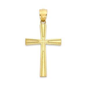 Solid 10k Gold Cross Pendant - Minimalist Religious Jewelry Gifts for Women